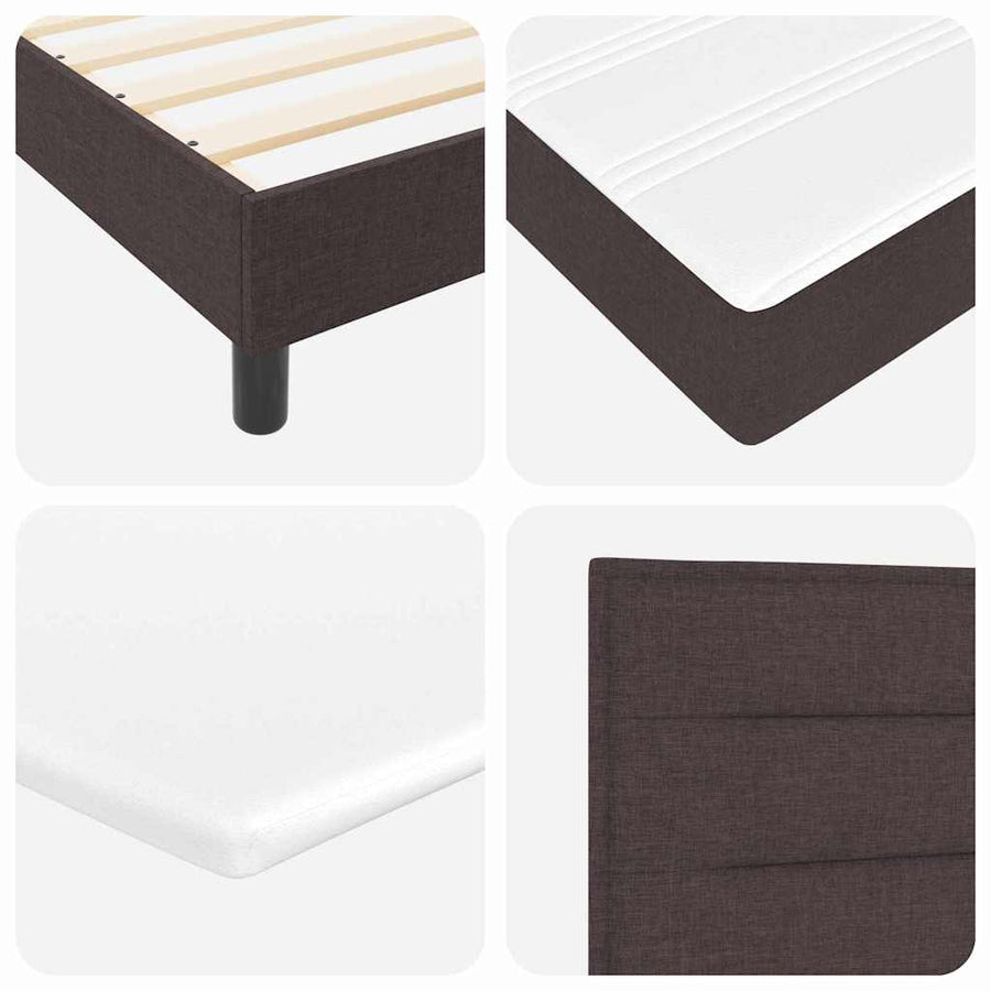 Boxspringbed met matras Donkerbruin 90 x 190 cm Stof