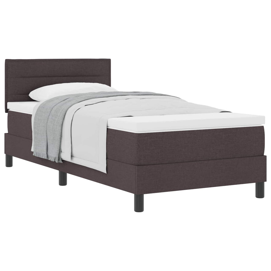 Boxspringbed met matras Donkerbruin 90 x 190 cm Stof