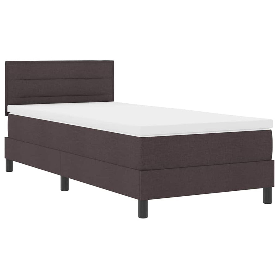 Boxspringbed met matras Donkerbruin 90 x 190 cm Stof