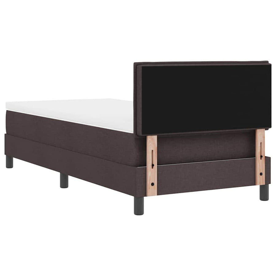 Boxspringbed met matras Donkerbruin 90 x 190 cm Stof