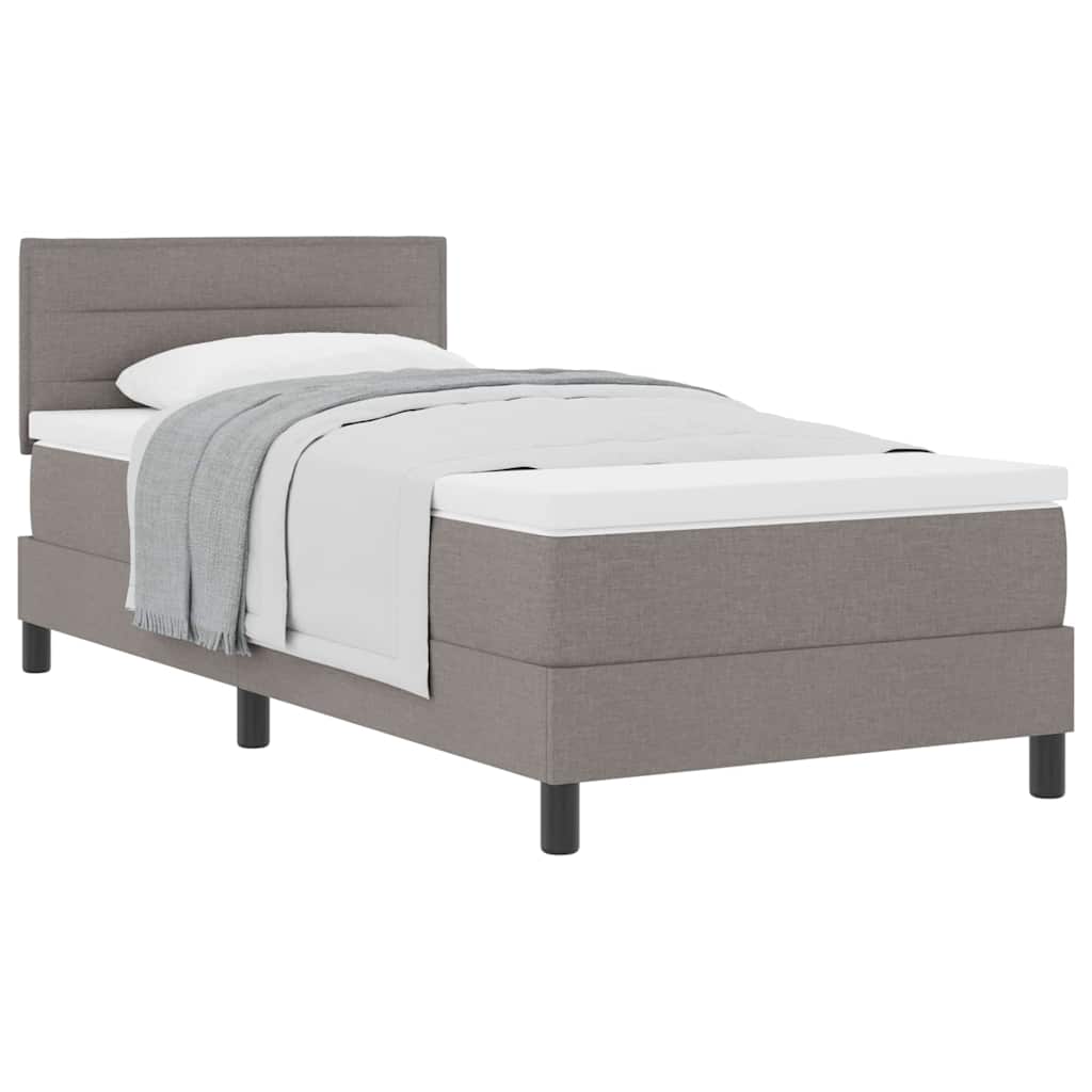 Boxspringbed met matras met hoofdeinde Taupe 90 x 190 cm Stof