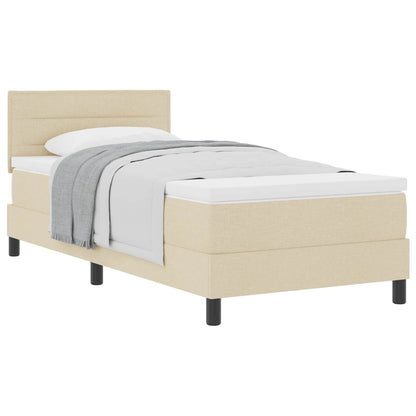 Boxspringbed met kussen met hoofdeinde Crème 90 x 190 cm Stof