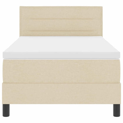 Boxspringbed met kussen met hoofdeinde Crème 90 x 190 cm Stof