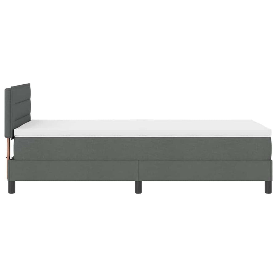 Boxspringbed met hoofdeinde Donkergrijs 90 x 200 cm Stof