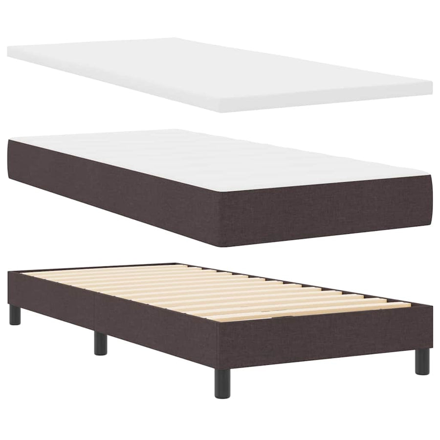 Boxspringbed met matras Donkerbruin 90 x 200 cm Stof