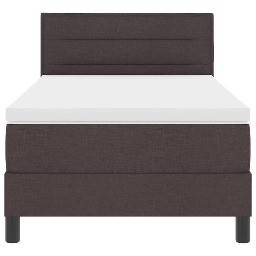 Boxspringbed met matras Donkerbruin 90 x 200 cm Stof