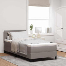 Boxspringbed met matras met hoofdeinde Taupe 90 x 200 cm Stof