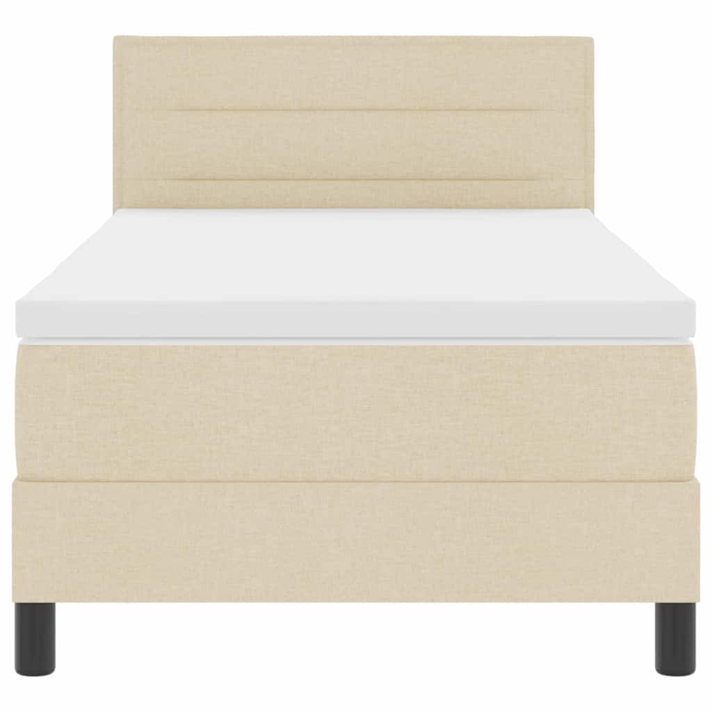 Boxspringbed met hoofdeinde Crème 90 x 200 cm Stof