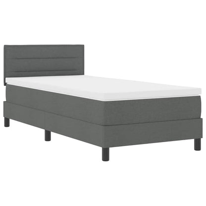 Boxspringbed met matras Donkergrijs 100 x 200 cm Stof