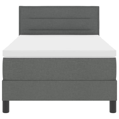 Boxspringbed met matras Donkergrijs 100 x 200 cm Stof