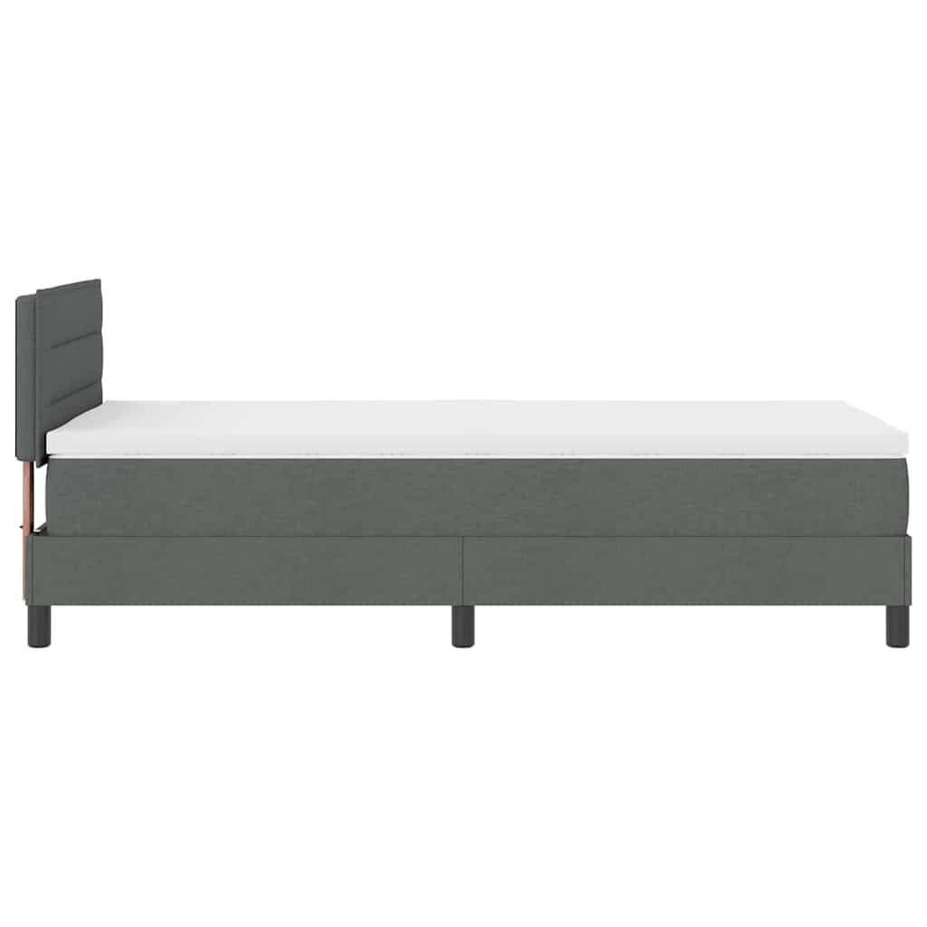 Boxspringbed met matras Donkergrijs 100 x 200 cm Stof