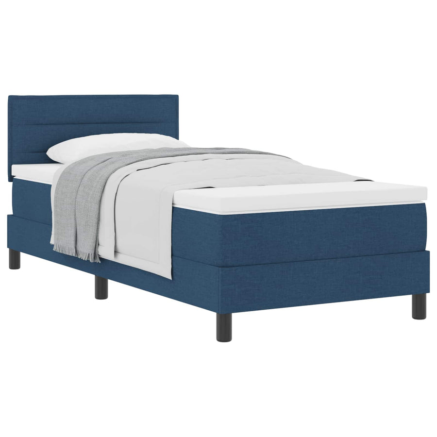 Boxspringbed met matras met hoofdeinde Blauw 100 x 200 cm Stof
