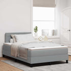 Boxspringbed lichtgrijs 120x190 cm stof