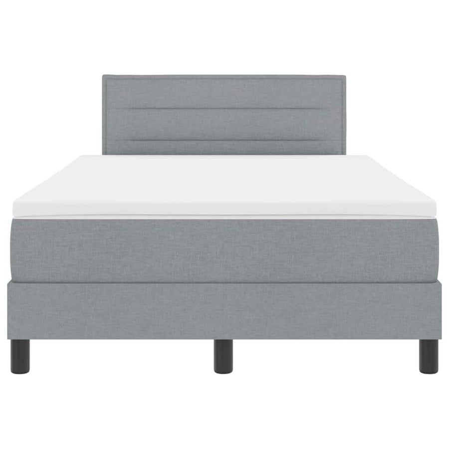 Boxspringbed met matras Lichtgrijs 120 x 190 cm Stof