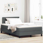 Box spring bed with mattress Dark grey 120 x 190 cm Fabric