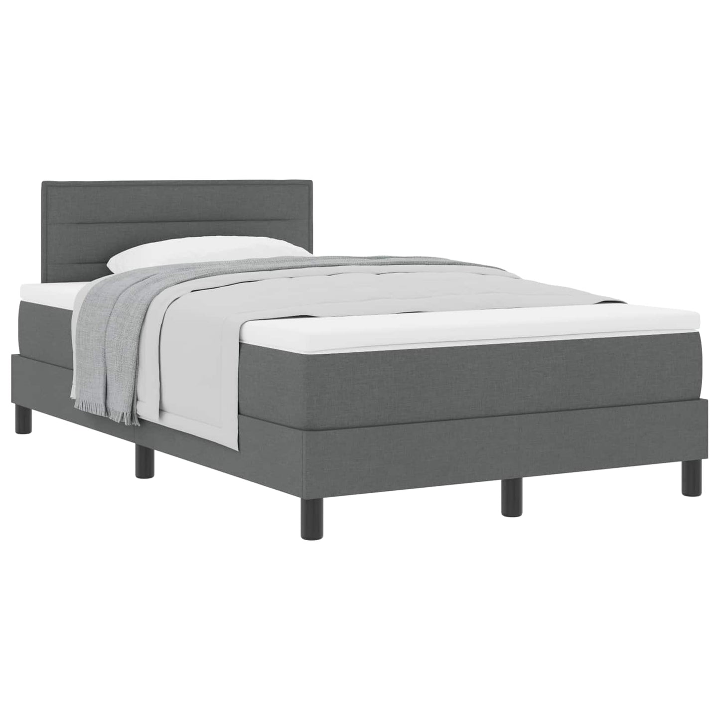 Boxspringbed met matras Donkergrijs 120 x 190 cm Stof
