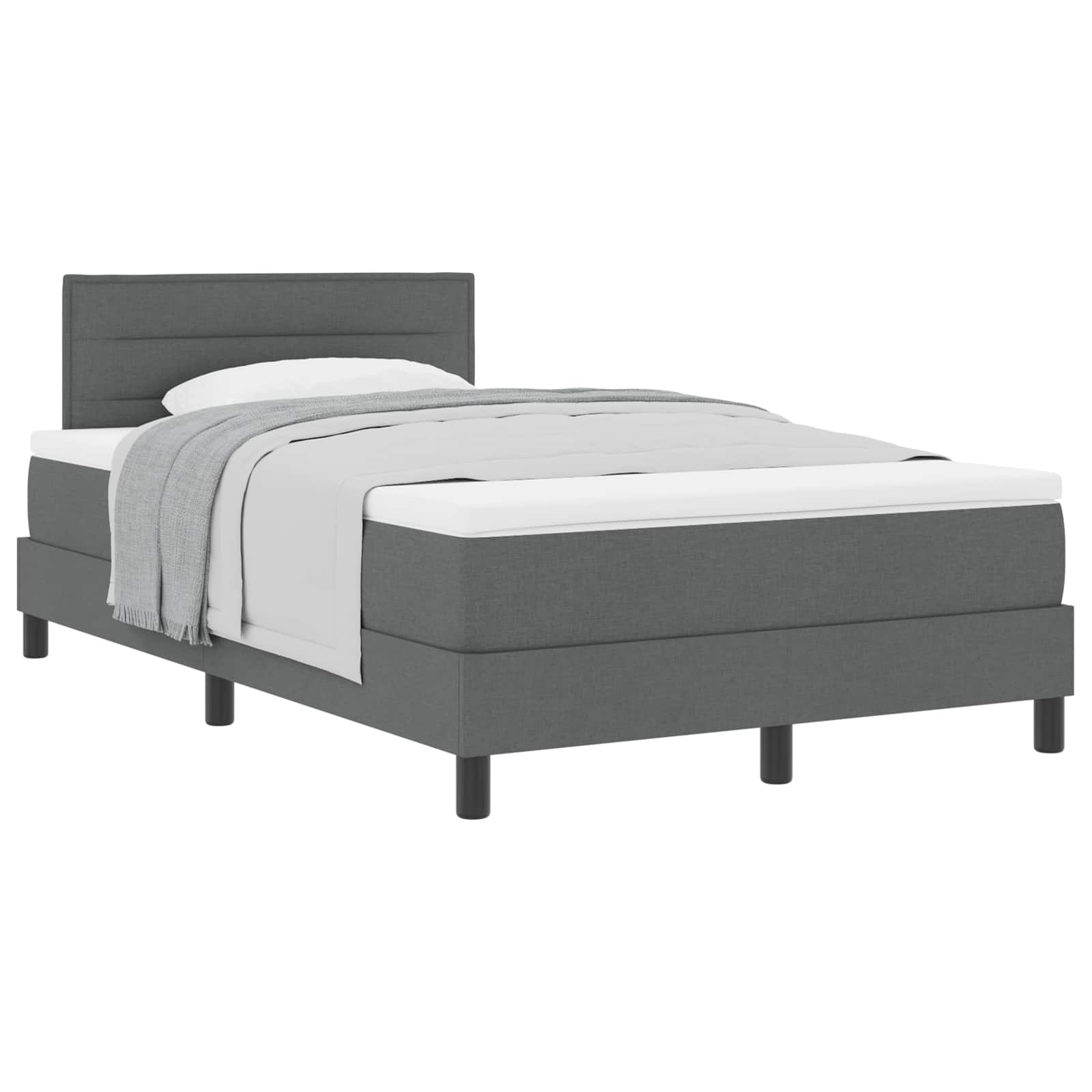 Boxspringbed met matras Donkergrijs 120 x 190 cm Stof