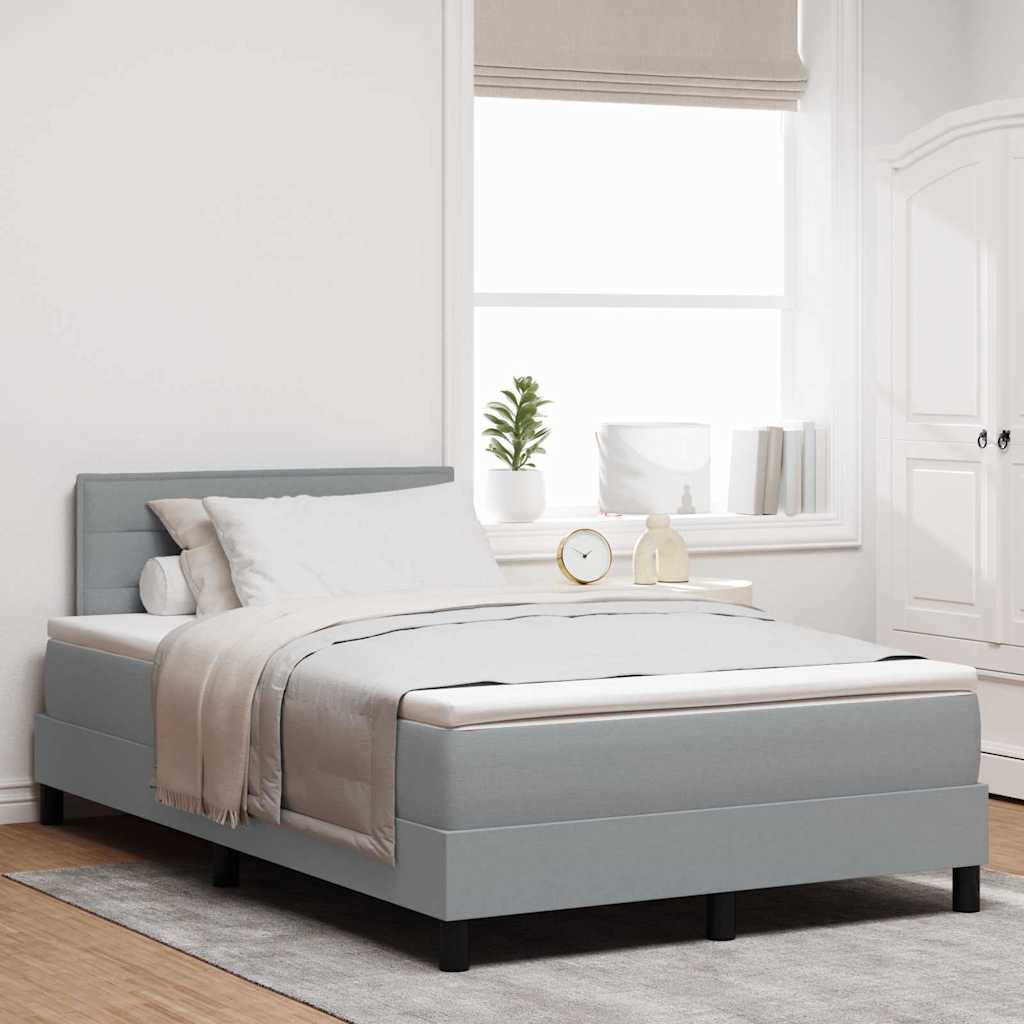 Boxspringbed met matras Lichtgrijs 120 x 200 cm Stof