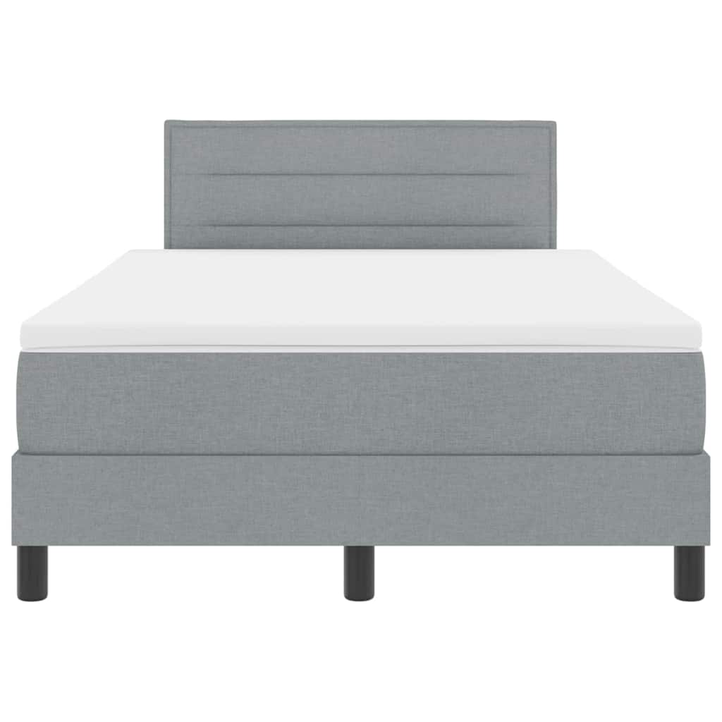 Boxspringbed met matras Lichtgrijs 120 x 200 cm Stof