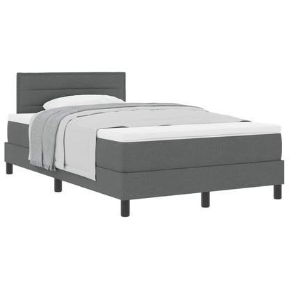 Boxspringbed met matras Donkergrijs 120 x 200 cm Stof