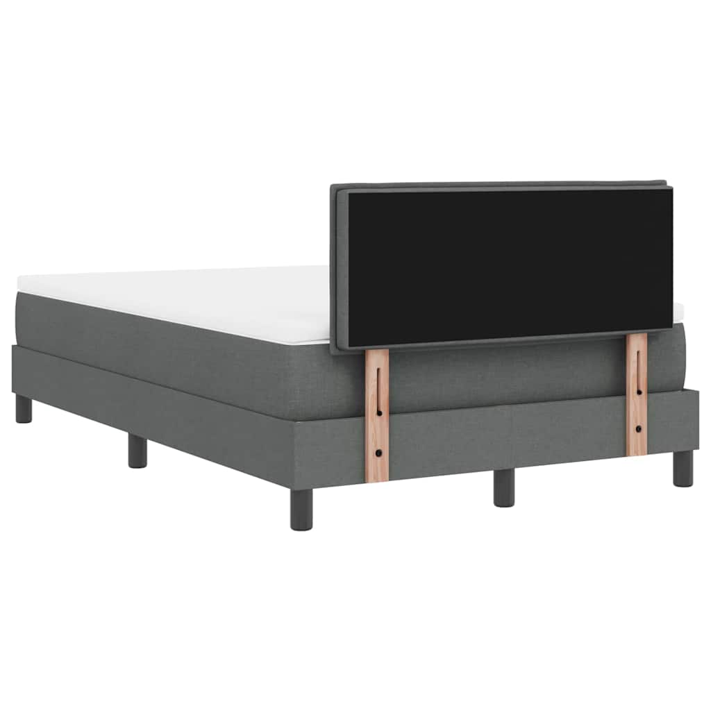 Boxspringbed met matras Donkergrijs 120 x 200 cm Stof