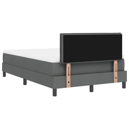 Boxspringbed met matras Donkergrijs 120 x 200 cm Stof