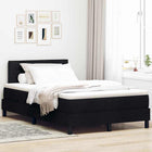 Box spring bed with mattress with headboard Black 120 x 200 cm Fabric