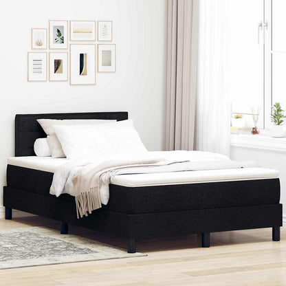 Boxspringbed met matras met hoofdeinde Zwart 120 x 200 cm Stof