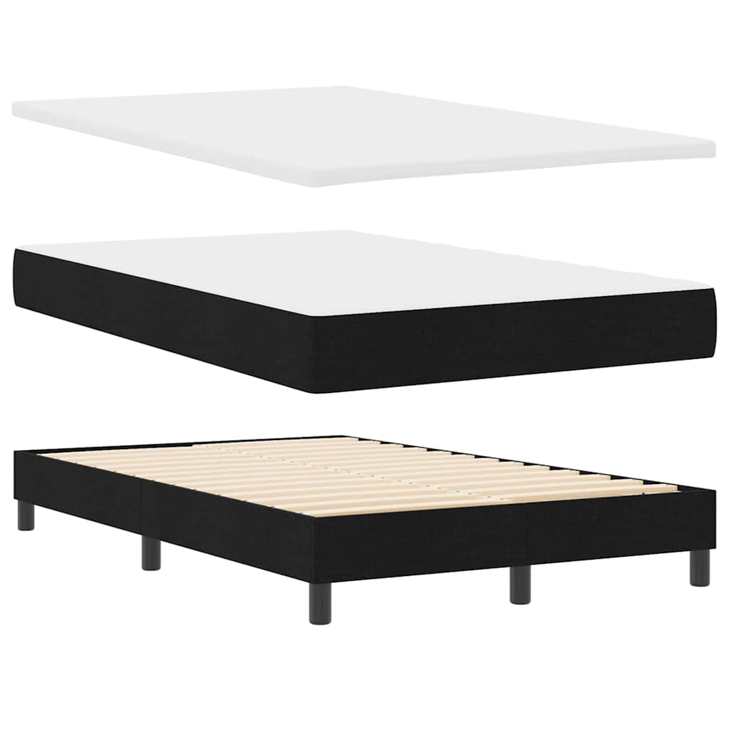 Boxspringbed met matras met hoofdeinde Zwart 120 x 200 cm Stof