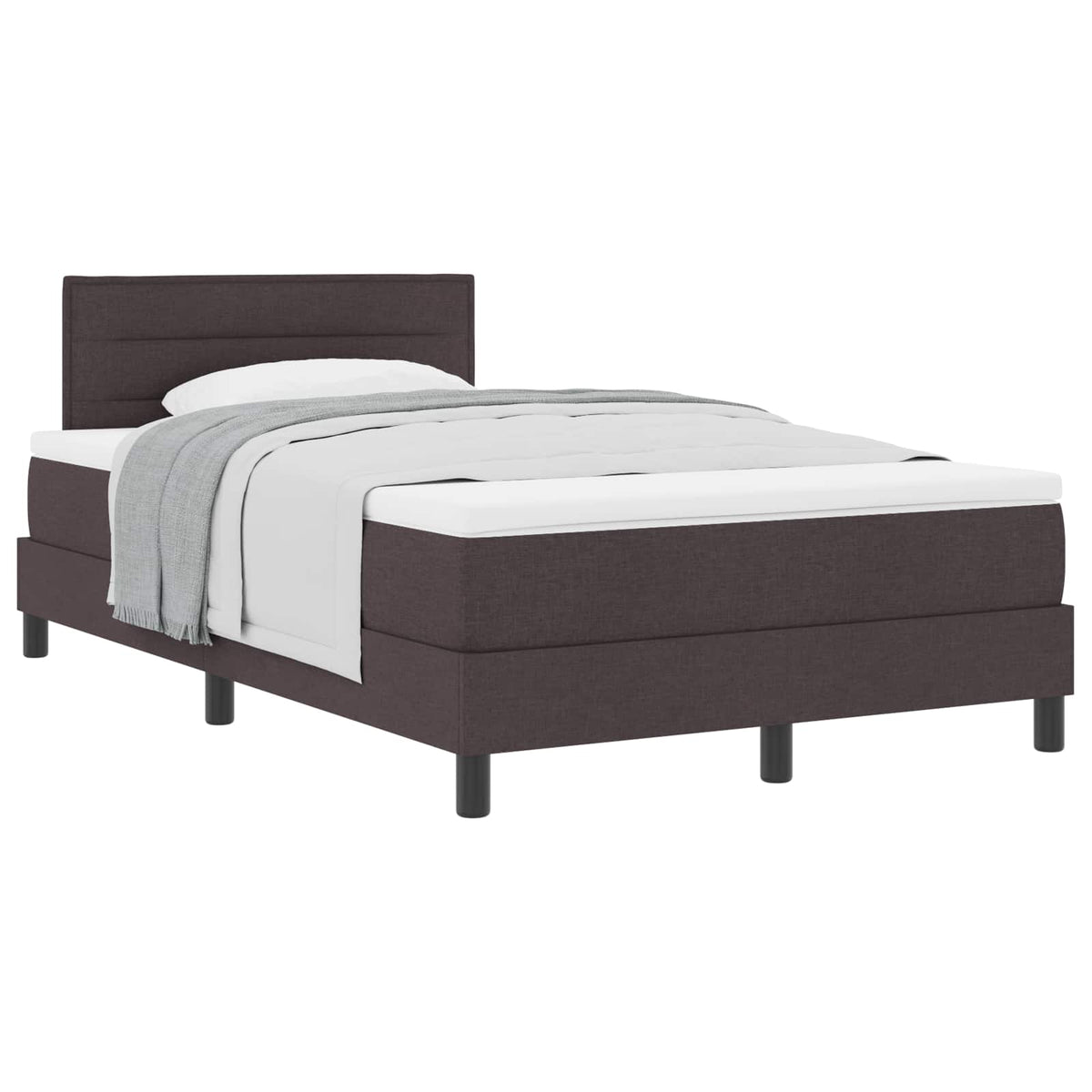 Boxspringbed met hoofdeinde Donkerbruin 120 x 200 cm Stof