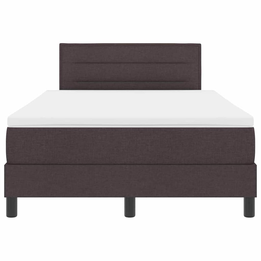 Boxspringbed met hoofdeinde Donkerbruin 120 x 200 cm Stof