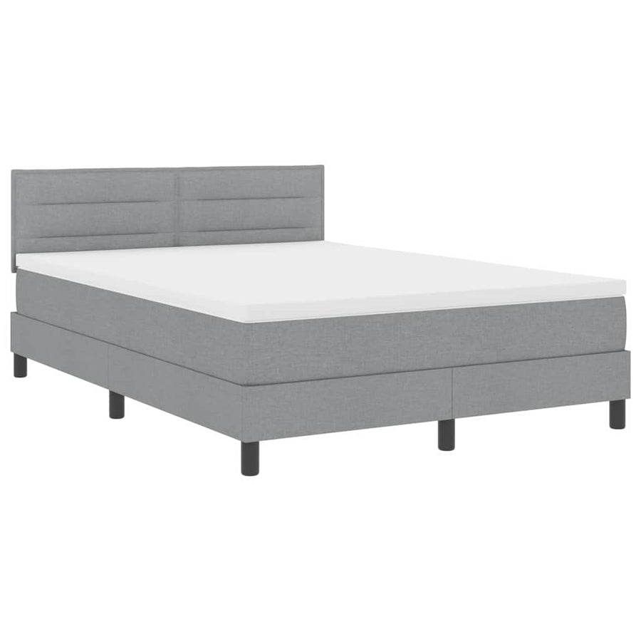 Boxspringbed met matras met matras Lichtgrijs 140 x 190 cm Stof