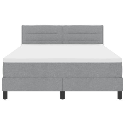 Boxspringbed met matras met matras Lichtgrijs 140 x 190 cm Stof
