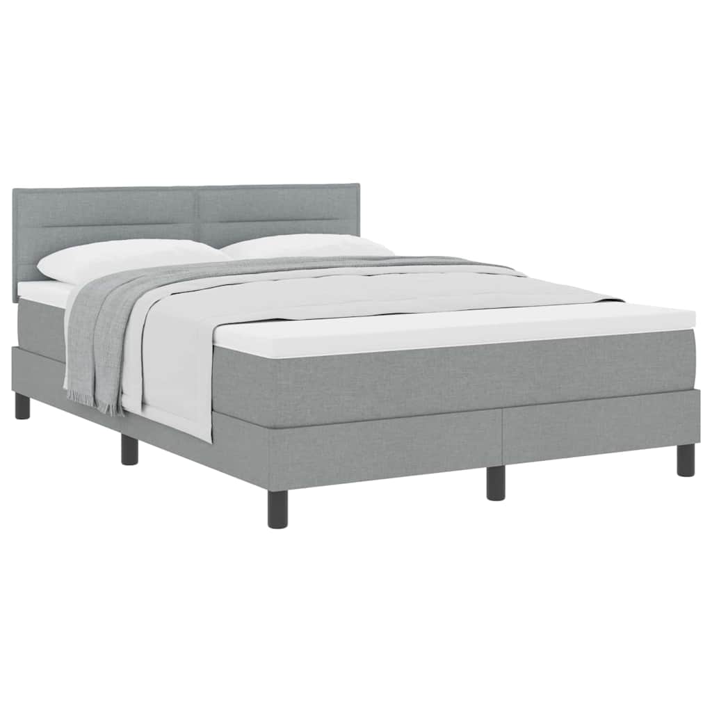 Boxspringbed met matras met matras Lichtgrijs 140 x 190 cm Stof