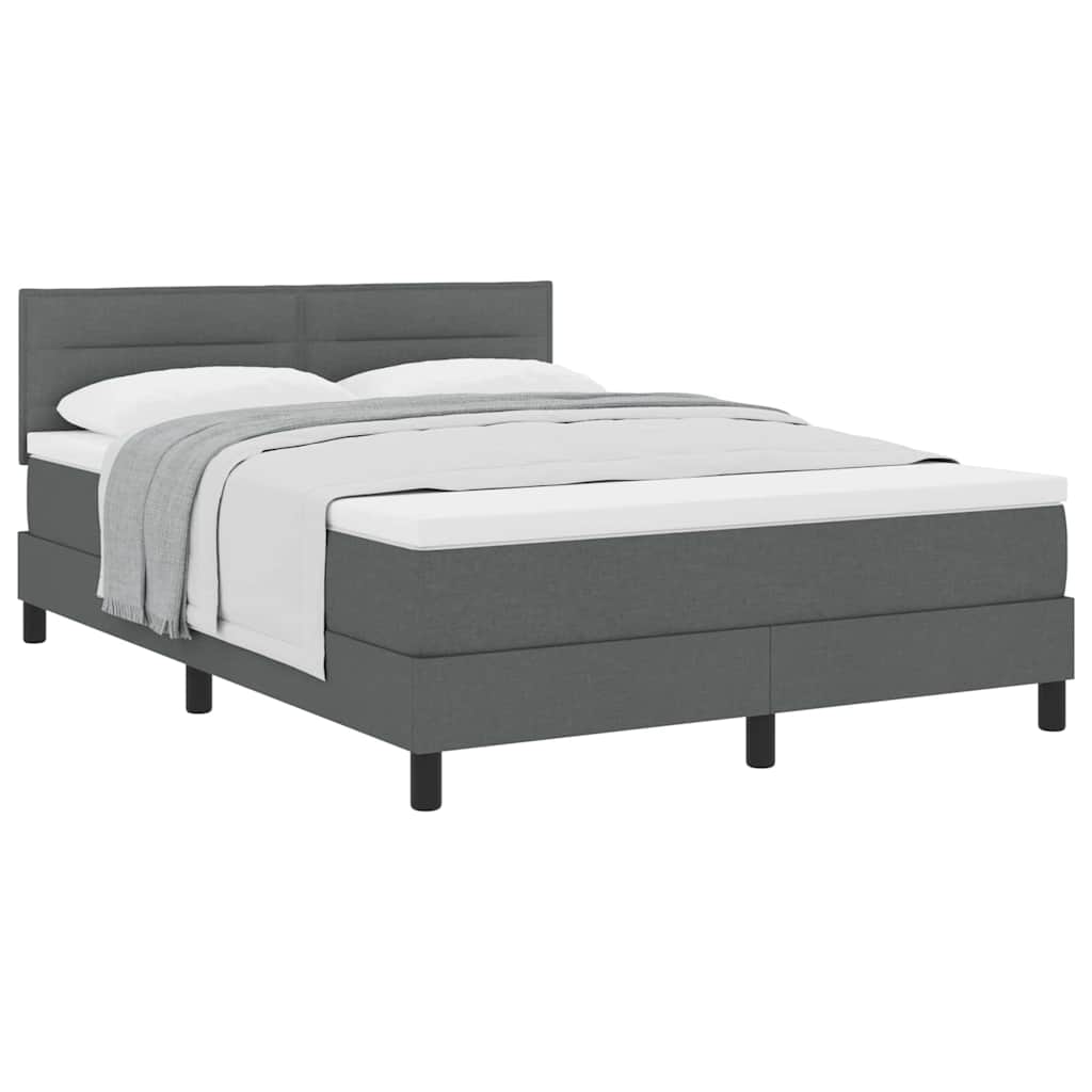 Boxspringbed met matras Donkergrijs 140 x 190 cm Stof