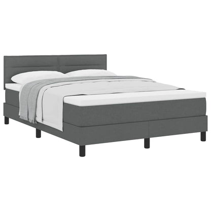 Boxspringbed met matras Donkergrijs 140 x 190 cm Stof