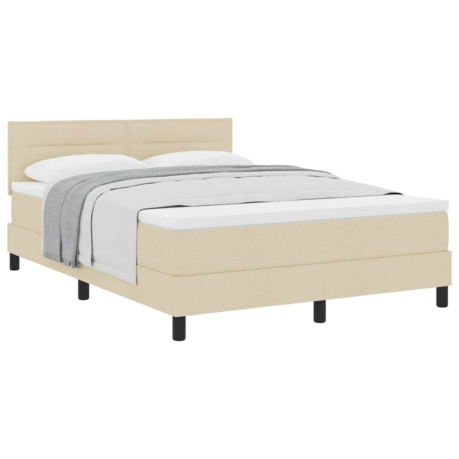 Boxspringbed met matras met matras Crème 140 x 190 cm Stof
