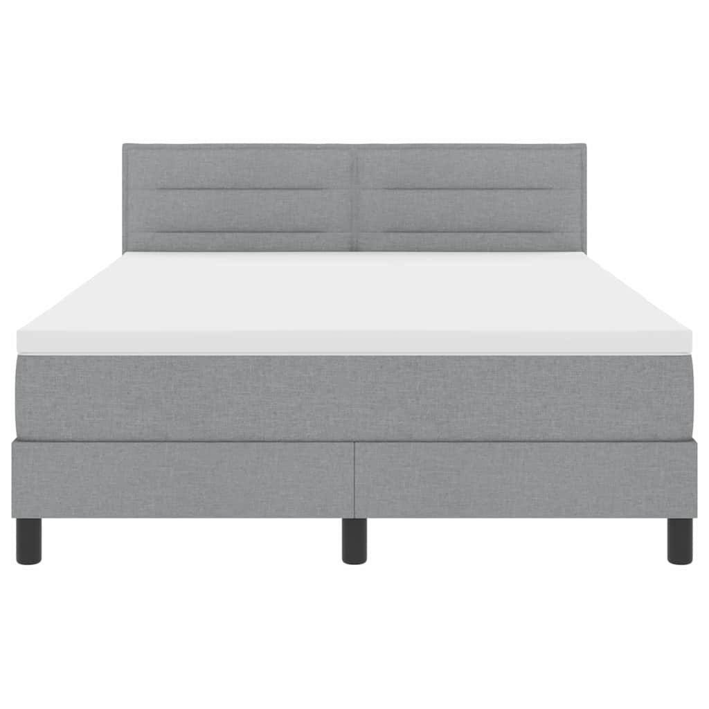 Boxspringbed met matras met matras Lichtgrijs 140 x 200 cm Stof