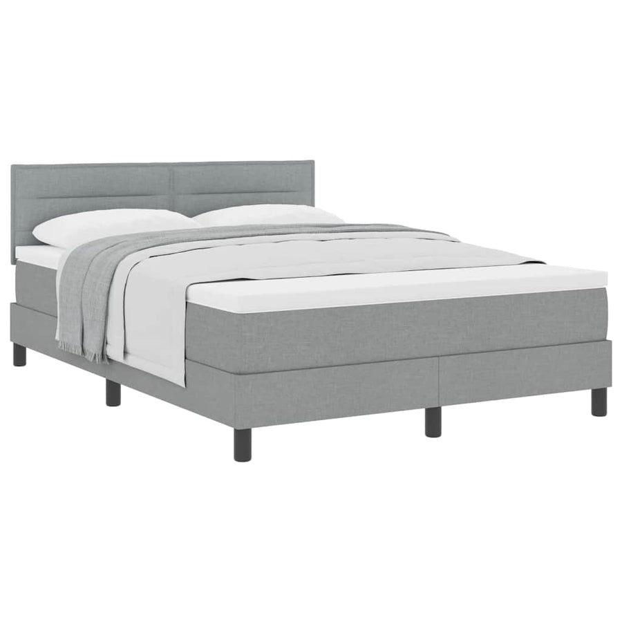 Boxspringbed met matras met matras Lichtgrijs 140 x 200 cm Stof