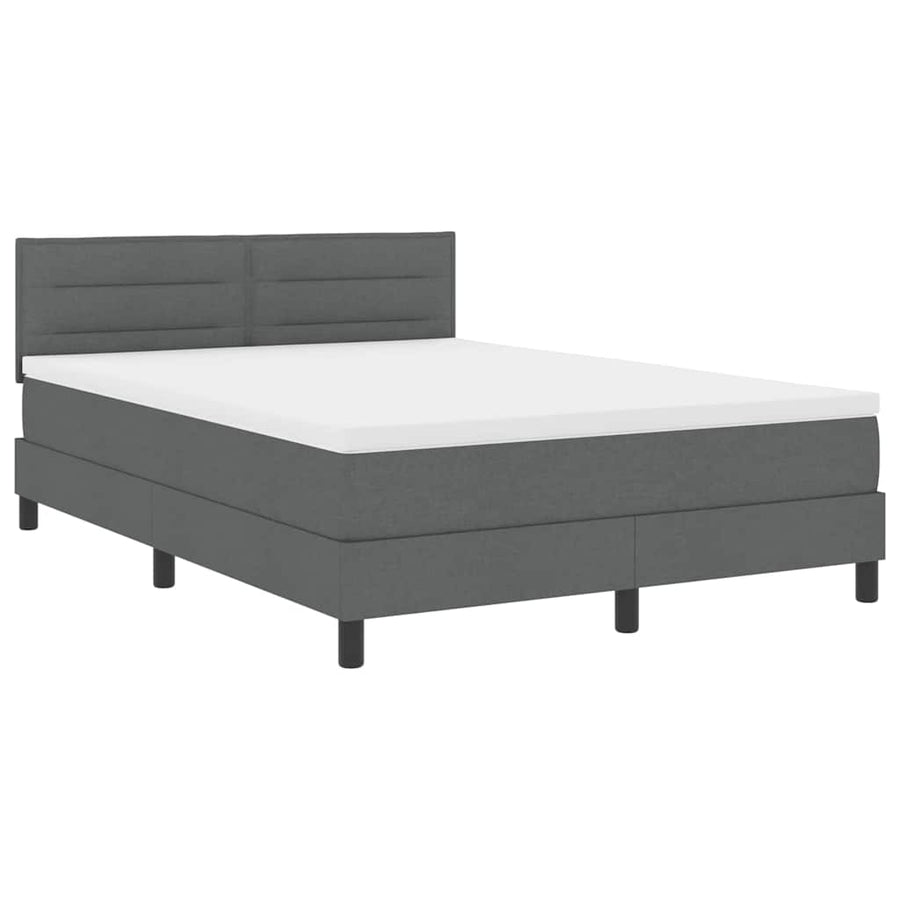 Boxspringbed met matras Donkergrijs 140 x 200 cm Stof