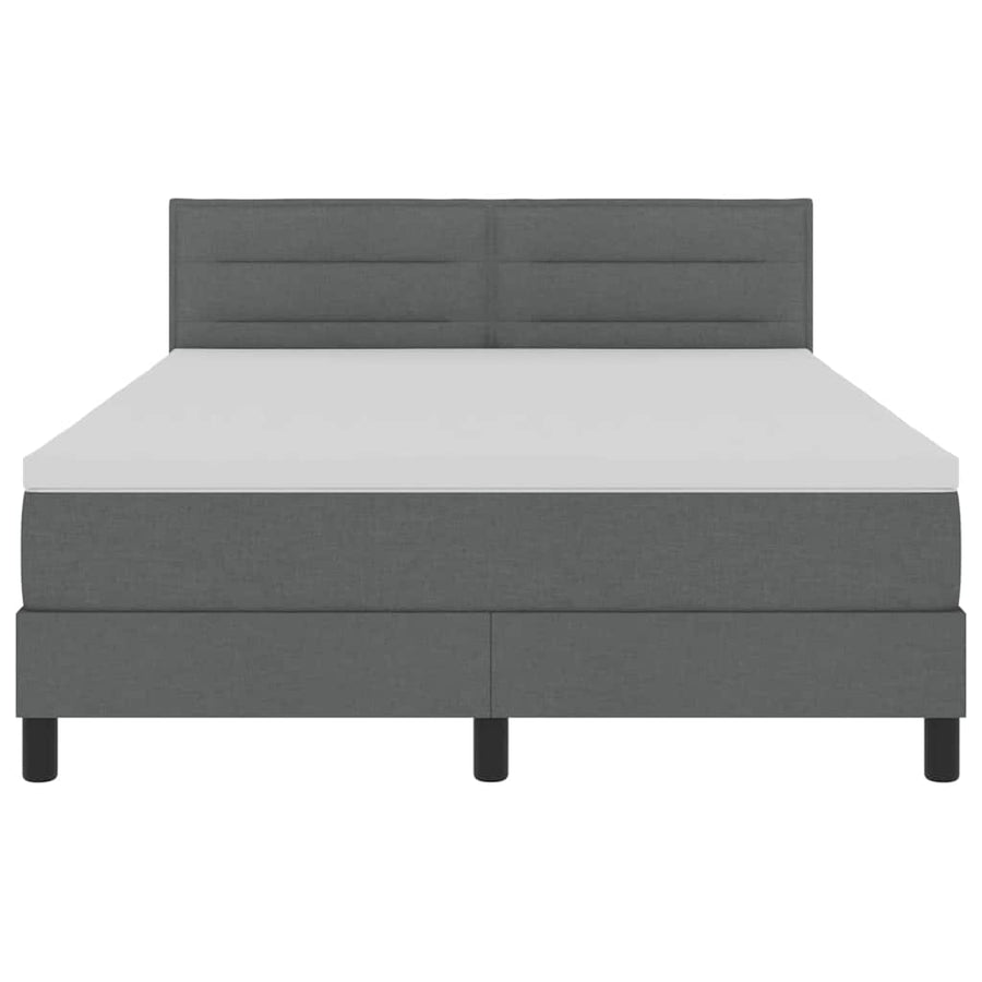 Boxspringbed met matras Donkergrijs 140 x 200 cm Stof