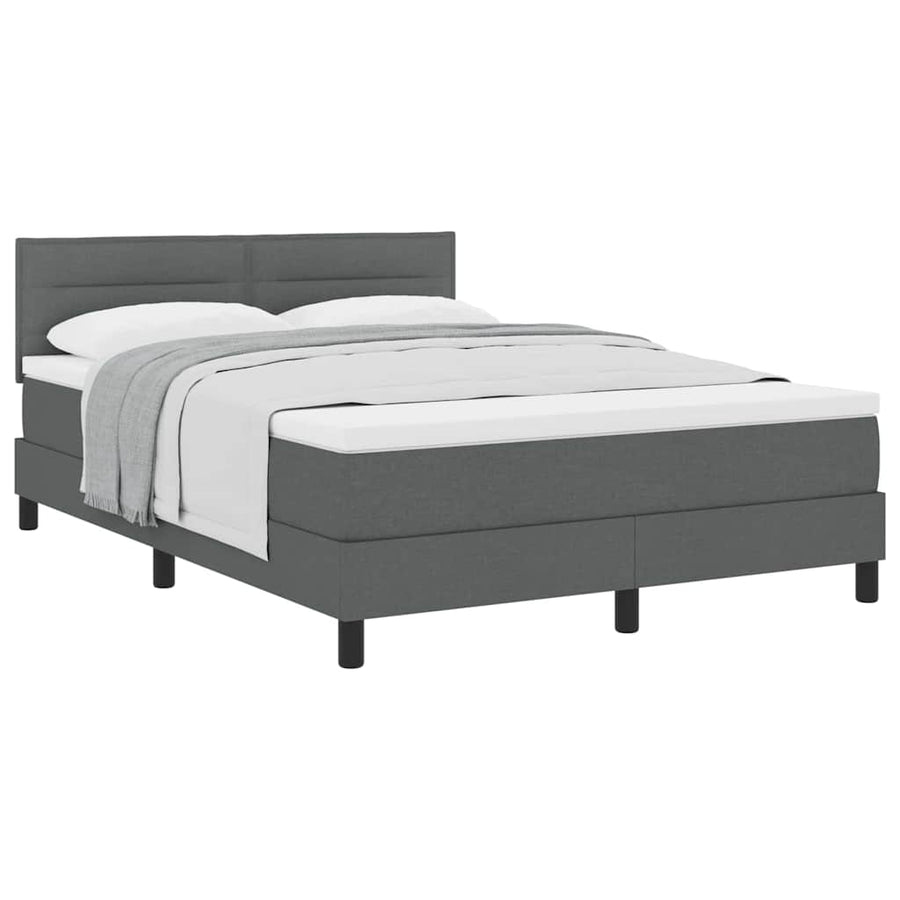 Boxspringbed met matras Donkergrijs 140 x 200 cm Stof
