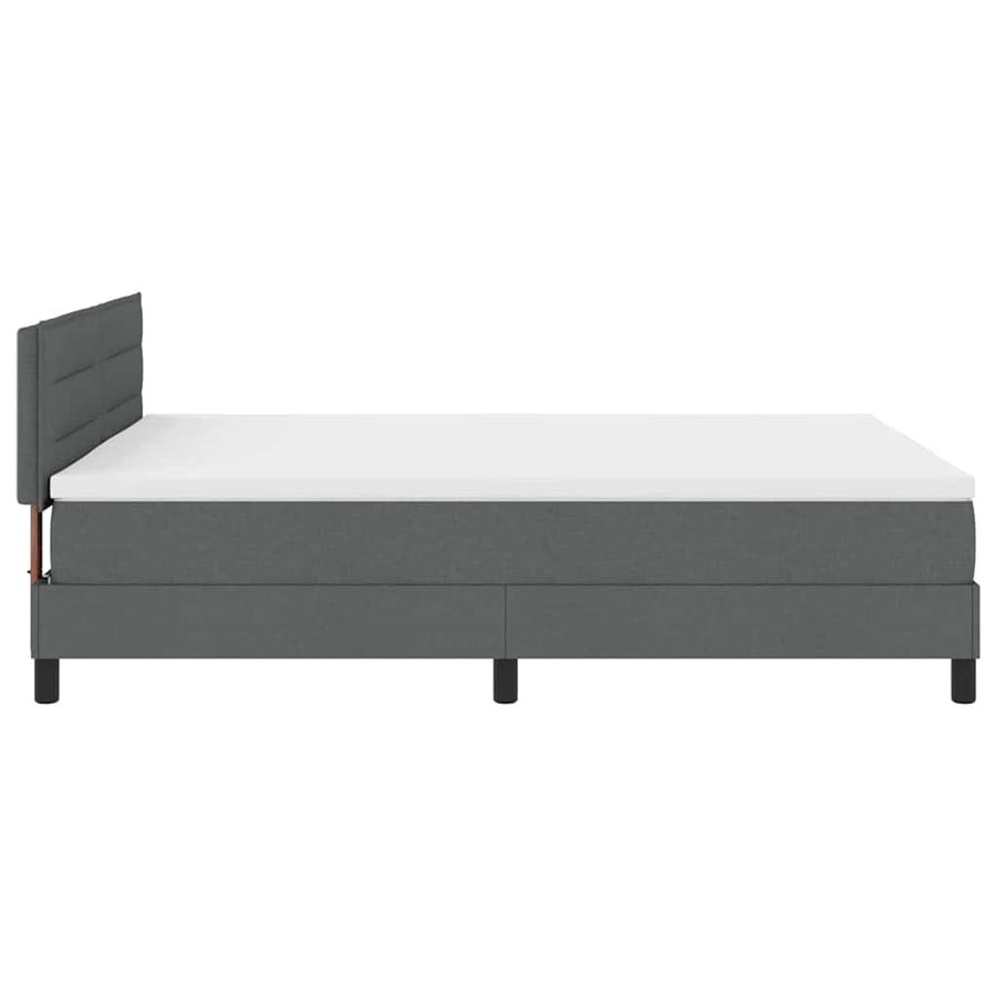 Boxspringbed met matras Donkergrijs 140 x 200 cm Stof