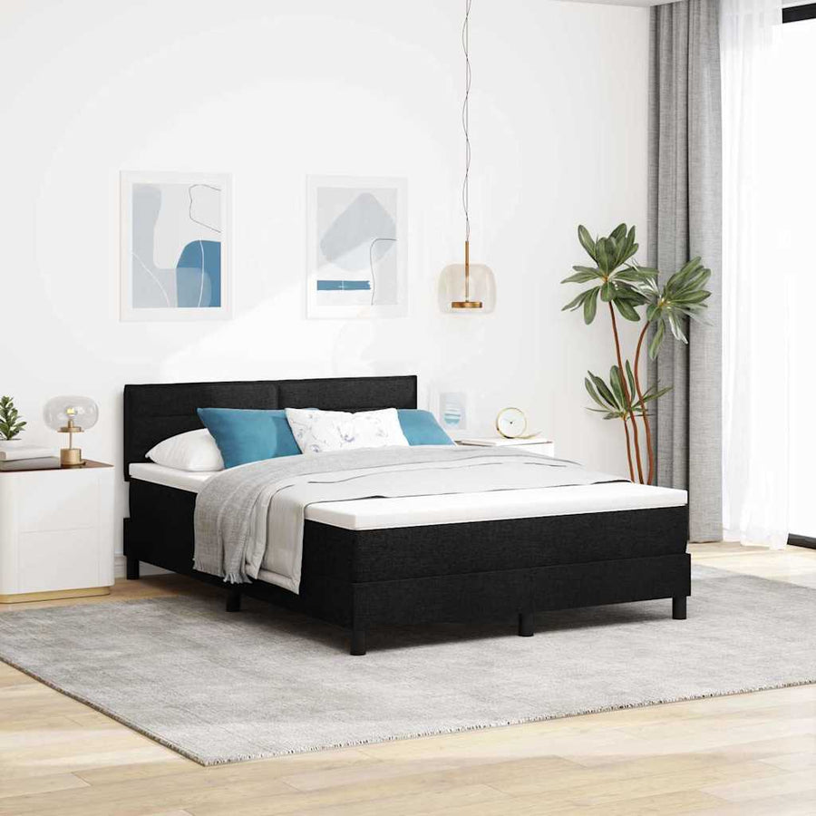 Boxspringbed met matras met matras Zwart 140 x 200 cm Stof