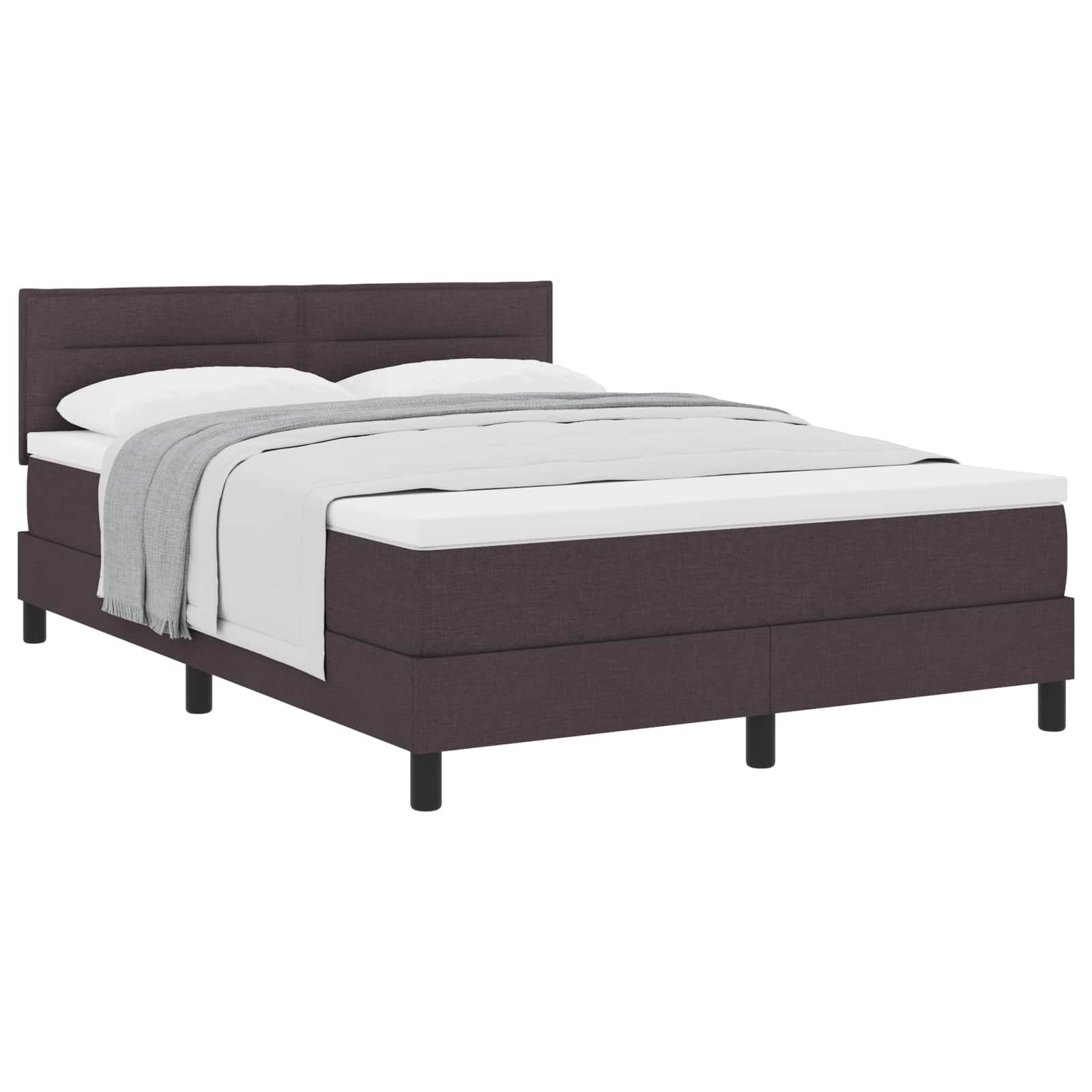 Boxspringbed met hoofdeinde Donkerbruin 140 x 200 cm Stof