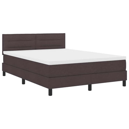 Boxspringbed met hoofdeinde Donkerbruin 140 x 200 cm Stof