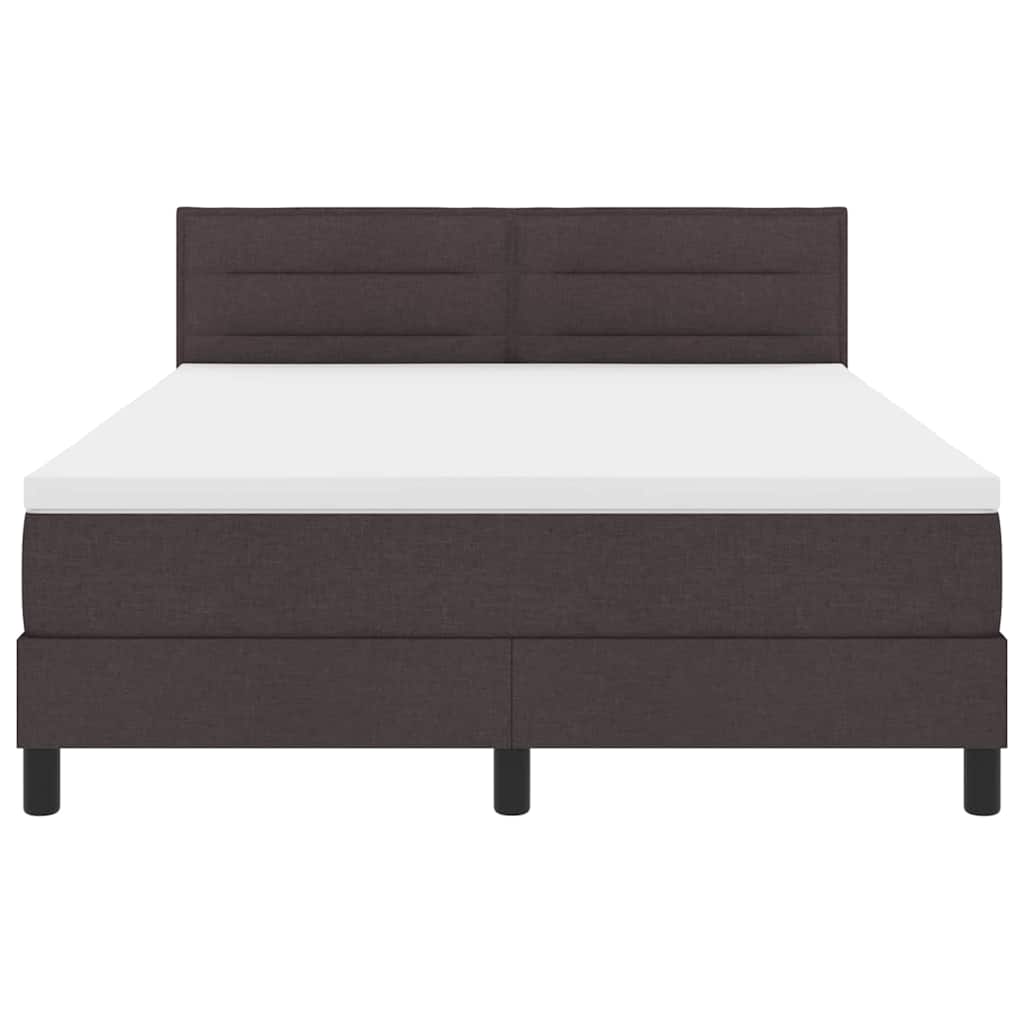 Boxspringbed met hoofdeinde Donkerbruin 140 x 200 cm Stof
