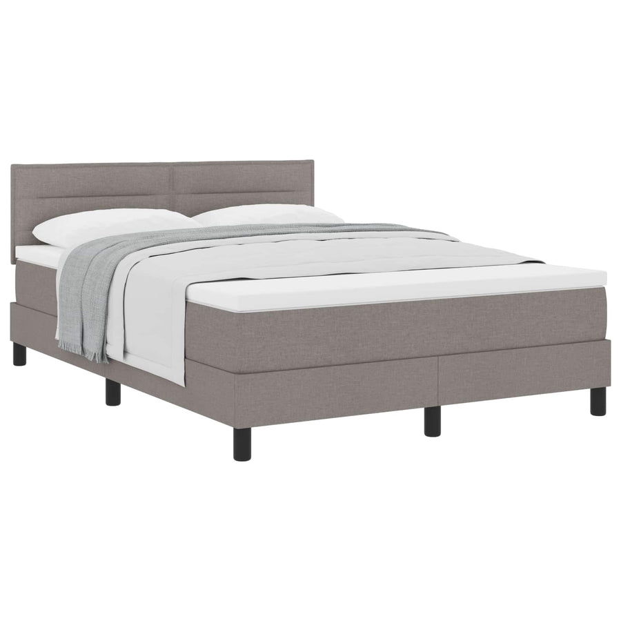 Boxspringbed met matras met hoofdeinde Taupe 140 x 200 cm Stof