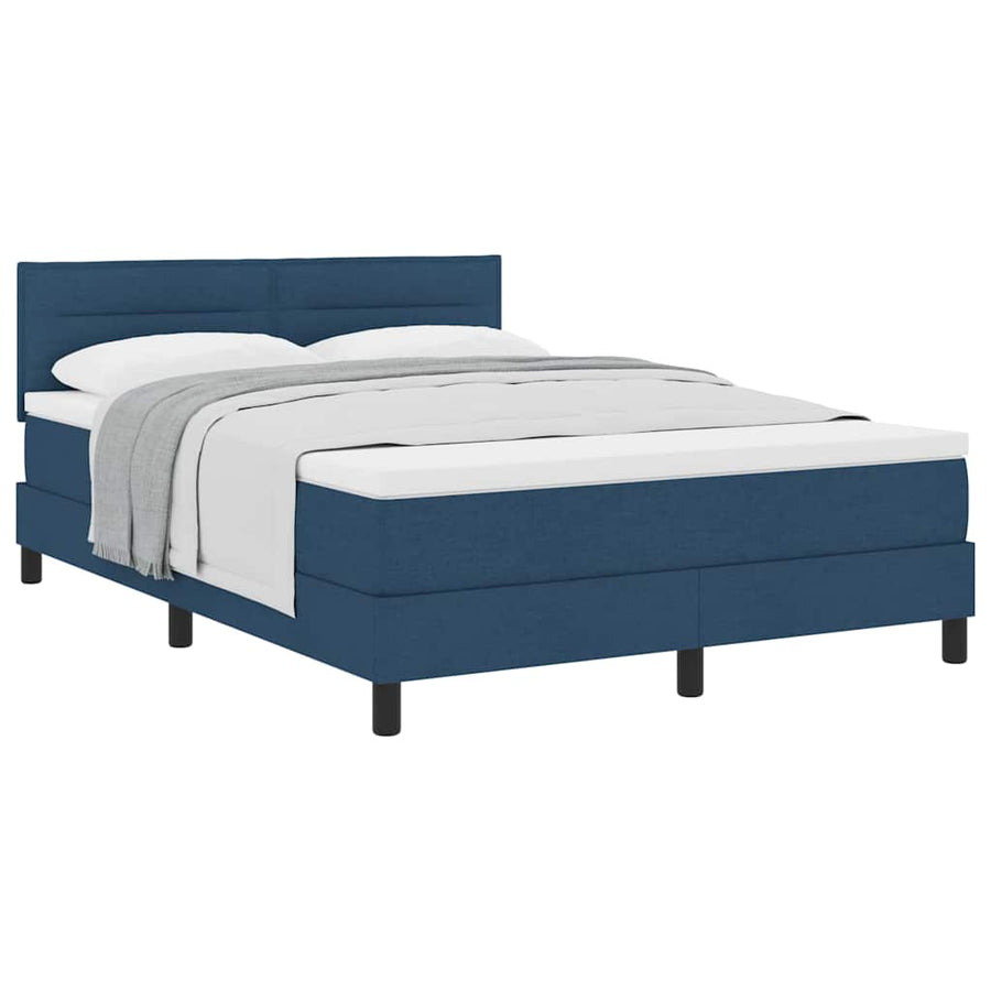 Boxspringbed met matras Donkerblauw 140 x 200 cm Stof