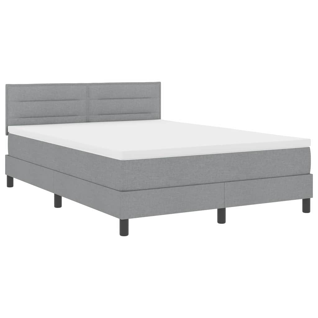 Boxspringbed met matras met matras Lichtgrijs 160 x 200 cm Stof